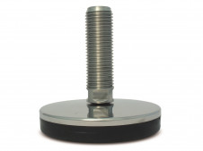 Stainless steel feet – medium load – Stainless steel adjustable feet Ø 150/180 anti-vibration, fixed screw with 5° tilt, vulcanized pad
